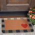 GROBRO7 Love Heart Doormat Linen Checker White and Black Mother's Valentine's Day Carpet Rubber Non-Slip Reusable Entrance Rug Floor Door Mat Supplies Home Decor Indoor Outdoor Mats 22.8' x 14.9''