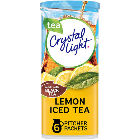 Crystal Light Sugar-Free Lemon Iced Tea Naturally Flavored Powdered Drink Mix 6 Count Pitcher Packets