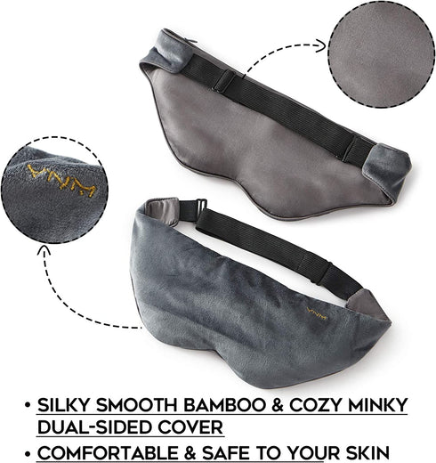 YnM Weighted Eye Mask for Sleep, Relaxation, Cooling Bamboo & Cozy Minky Dual-Sided Weighted Sleep Mask with a Romvable Insert Filled with Glass Beads, 1lb