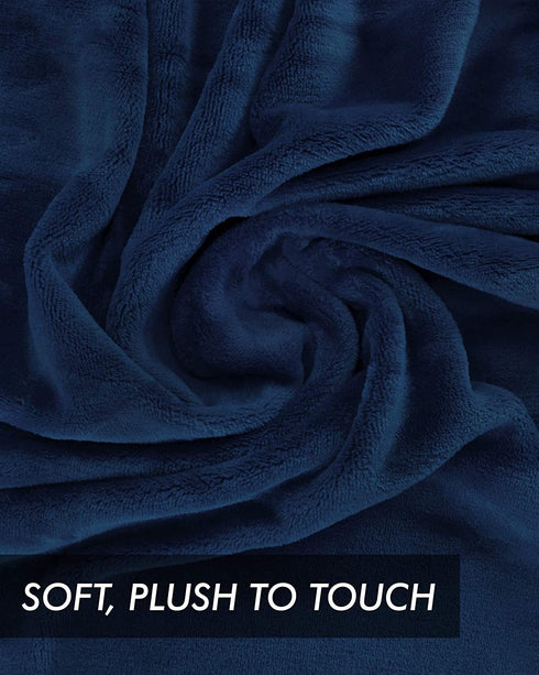 Utopia Bedding Fleece Blanket Queen Size Navy 300GSM Luxury Bed Blanket Anti-Static Fuzzy Soft Blanket Microfiber