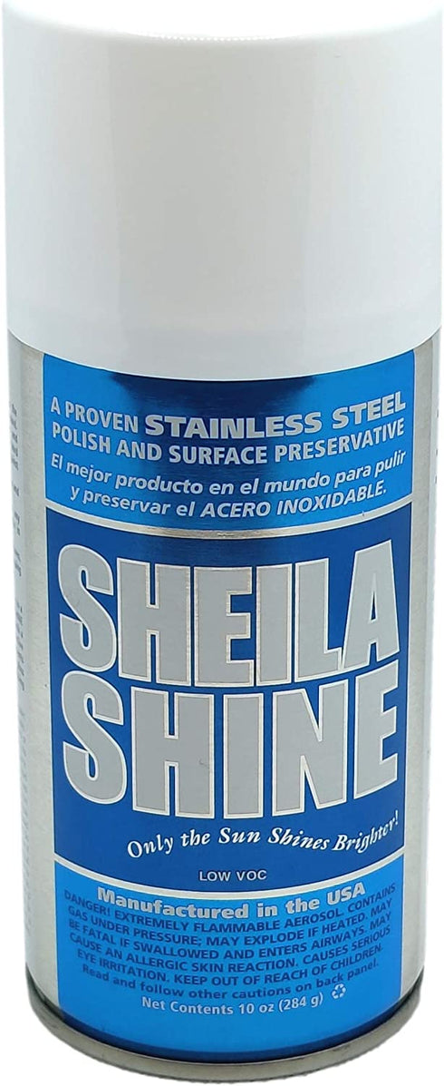 Sheila Shine Low Voc Stainless Steel Polish & Cleaner | Protects Appliances from Fingerprints and Grease Marks | Residue & Streak Free | NSF Certified | 10 oz Aerosol Can