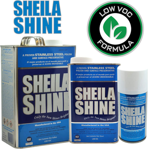 Sheila Shine Low Voc Stainless Steel Polish & Cleaner | Protects Appliances from Fingerprints and Grease Marks | Residue & Streak Free | NSF Certified | 10 oz Aerosol Can