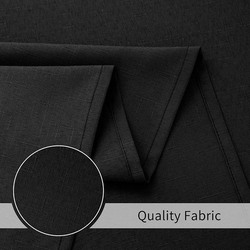 Textured ‹Fabric Shower Curtain - Polyester Shower Curtains for Bathroom, Water Repellent, Hotel Spa Luxury with 12 Hooks, Machine Washable, Decorative Bathroom Curtain Black 72 x 72
