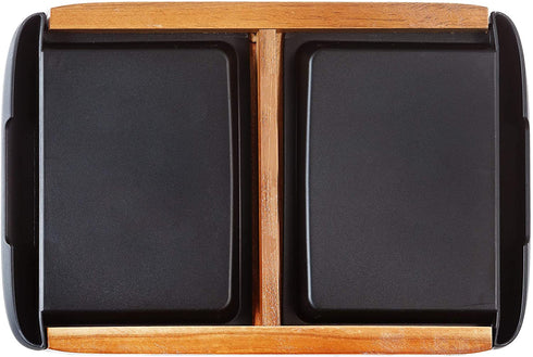 Glad Acacia Wood Cutting Board with Slide Out Trays | Catches Food and Waste | Solid Wooden Butcher Block with Removable Drawers | Kitchen Cooking Supplies