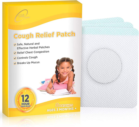 Natural Cough Relief Patch Plus Immune Support for Congestion & Suppressant of Chest Cold & Flu Relief Day/Night Kids & Adults Herbal 12+ Hour Relief an Alternative to Delsym Nyquil Syrup Medicine