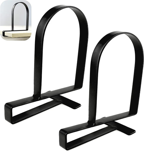 Bookends for Shelves - Heavy-Duty Clamped Book Ends Book Shelf Holders, Non-Skid Bookends Stoppers Supports (Black, 2)