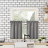 No. 918 Martine Microfiber Semi-Sheer Rod Pocket Kitchen Curtain Valance and Tiers Set, 54 in x 24 in (3 Piece), Gray