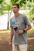 Camco Life is Better at The Campsite Stainless Steel Insulated Twist Top Tumbler- Charcoal, U.S. Flag Print 20 oz. | Superior Ice/Heat Retention | U.S. Flag Print Made of Mini RVs (53065)
