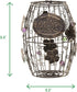Mind Reader Barrel Metal Wine Cork Holder with Ornaments, Black