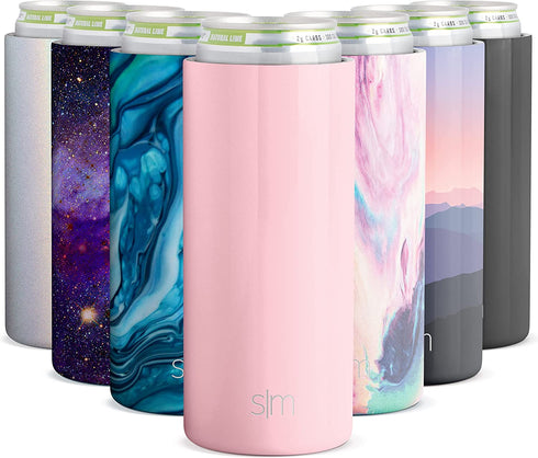 Simple Modern Skinny Can Cooler for Slim Beer and Hard Seltzer | Vacuum Insulated Stainless Steel Drink Sleeve Holder for 12oz Slim Cans | Ranger Collection | Blush