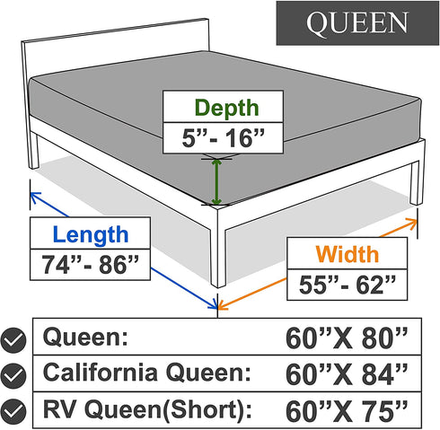 Soft Stretch Queen Size Fitted Sheet Only - Jersey Knit, Cozy T-Shirt Like & 4-Way Stretchy Snug Fit & Stay in Place, No More Slipping Off for Mattress (Deep: 5"-16") - White, Queen