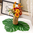 Artificial Tropical Palm Leaves 130Pcs Faux Monstera Leaves Fake Green Leaves Safari Birthday Decorations for Hawaiian Luau Party Decor Jungle Beach Birthday Theme BBQ Party Table Supplies (3 Size)
