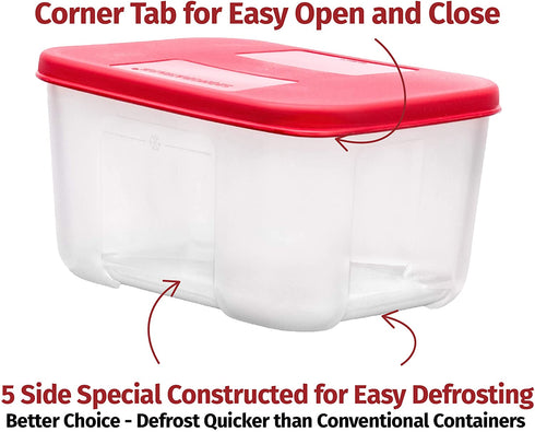 Quicker Defrost- Reusable Freezer Containers with Lids Set of 4-23.5 oz. for Soups, Leftovers, Meal Prep, Food Storage Airtight Food Storage Containers With Lids Plastic Freezer Containers Jars