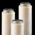Tribello 9 Day Candles, 3 Pack - 7? White Pillar Candles for Memorial, Prayer Candles, Party Decor, and Emergency Candles - Unscented Slow Burning 100% Vegetable Wax in Plastic Jar Container