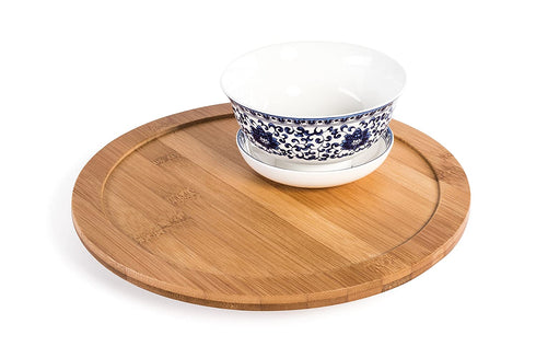 10" Diameter Bamboo Lazy Susan Turntable with Rim by Trademark Innovations