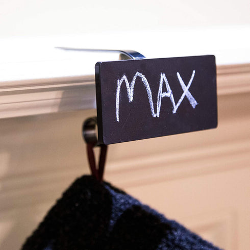 Elf Logic - 4 Pack Personalized Christmas Stocking Holder - Elegant, Adjustable, Metal Stocking Hooks - Low Profile Christmas Fireplace Hooks/Mantle Clips (4 Pack)
