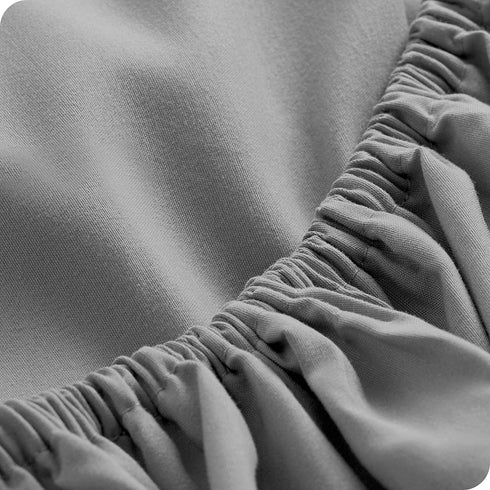 Bare Home Queen Fitted Sheet - Extra Deep Pocket Fitted Sheet - Premium 1800 Microfiber - Ultra-Soft Wrinkle Free - Queen Deep Pocket Fitted Bottom Sheets (Queen - 22" Pocket, Light Grey)