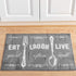 Carvapet 2 Piece Kitchen Rug Set Non-Slip Backing Mat Throw Rug for Kitchen Doormat Runner Rug Set, Motto Design, Grey (17"x48"+17"x24")