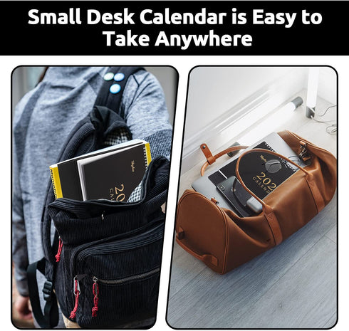 SKYDUE Desk Calendar 2022, Calendar 2022 Small 10" x 8.6", from Now to Dec 2022 Standing Flip Black Desk Calendar with To-Do list Suit for Office, School