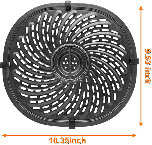 Upgraded Air Fryer Crisper Plate For PowerXL Gowise 7QT Air Fryers with Rubber Bumpers, Nonstick Coating Grill Pan Plate, Air Fryer Rack Replacement Parts Accessories, Dishwasher Safe