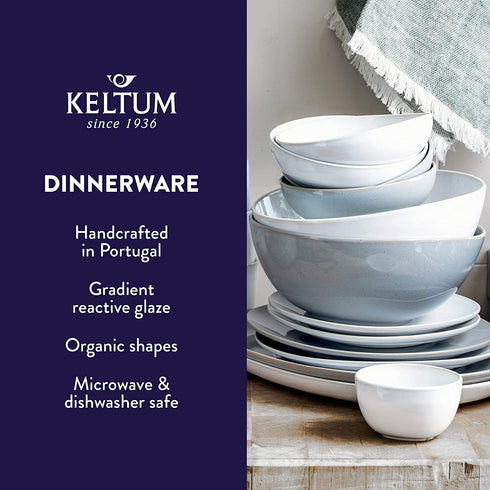 Keltum Pearl Grey Glazed Stoneware 8.5 oz. Mugs, Set of 2