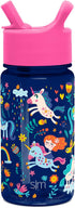 Simple Modern Kids Water Bottle Plastic BPA-Free Tritan Cup with Leak Proof Straw Lid |Reusable and Durable for Toddlers, Boys, Girls | Summit Collection | 16oz, Unicorn Rainbows