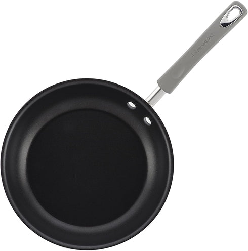 Rachael Ray Brights Deep Nonstick Frying Pan / Fry Pan / Deep Skillet - 9.5 Inch, Gray