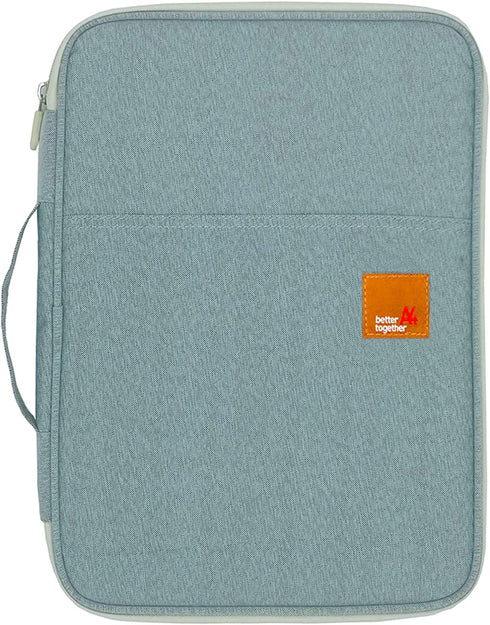 El-fmly A4 Document Portable Organizer Bag Waterproof Portfolio Office Zipper Case for Travel Office Business Holiday Meeting Interview (Grey)