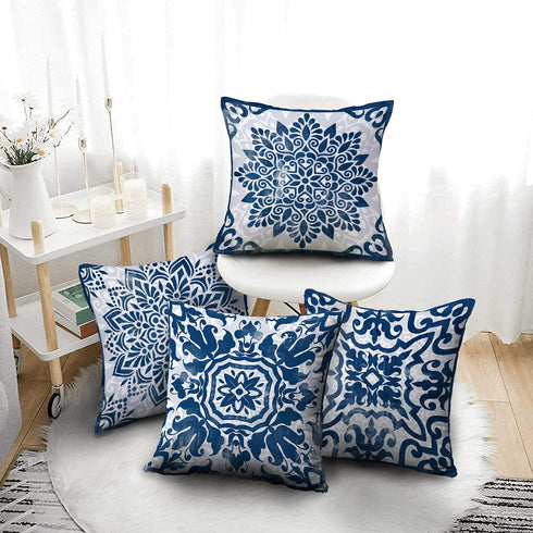 Throw Pillow Covers,Decorative Pillows,Pillow Covers 18x18,Couch Pillows,Throw Pillows,Blue Pillow Covers,Outdoor Pillows,Outdoor Pillow Covers,Bed Farmhouse Patio Sofa Pillows for Living Room Set 4
