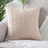 MANDIOO Cotton Knitted Decorative Throw Pillow Covers Soft Cozy Outdoor Cushion Cases Luxury Modern Pillowcases for Couch Sofa Bed 20x20 Inches Beige