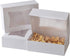 20 Pack - 8 Inch x 5 3/4 Inch x 2.5 Inch High Small, Auto pop-up, White Bakery Box with Window