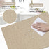 ALPIRIRAL Placemats Set of 6, Vinyl Washable Wipeable Placemat, Leather Placemats for Dinning Table, Waterproof Non-Slip Heat Resistant Table Mats,Farmhouse Outdoor Cream Linen Design(Grape Beige)