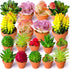 24 Pack Mini Artificial Succulent Plants Unpotted : Fake Succulents Picks Realistic Plastic Cactus Stems for Terrarium Bulk Small Faux Assorted Arrangements Flocked Greenery