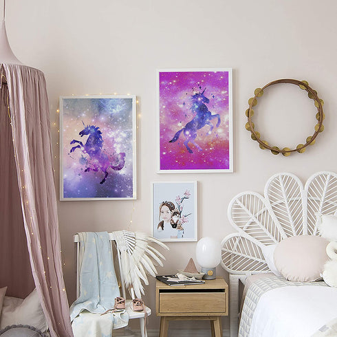 HK Studio Unicorn Posters - Self Adhesive, Easy Peel and Stick - Unicorn Wall Decor Poster for Girls Bedroom
