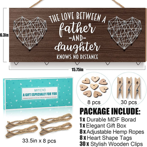 Dad Birthday Gifts Father's Day Gifts for Dad from Daughter Kid, Dad Picture Frame Daughter Gifts, Christmas Gifts for Dad Who Has Everything Daughter Husband, Hanging Photo Display Collage Frame