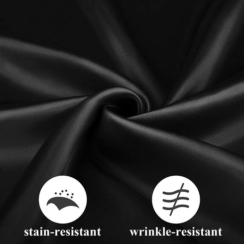 Aneco 24 Pieces Satin Napkin Square 20 x 20 Inches Dinner Napkins Weddings Party Napkin Soft Table Napkins for Romantic Weddings Party Dinner Decoration (Black)