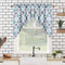 Swag Curtain Valances, Geometric Quatrefoil Trellis Printed Cotton Blend Tailored Swag Curtains for Kitchen Bathroom Window, Aqua/Mint/Grey, 56" W x 36" L