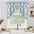 Swag Curtain Valances, Geometric Quatrefoil Trellis Printed Cotton Blend Tailored Swag Curtains for Kitchen Bathroom Window, Aqua/Mint/Grey, 56" W x 36" L