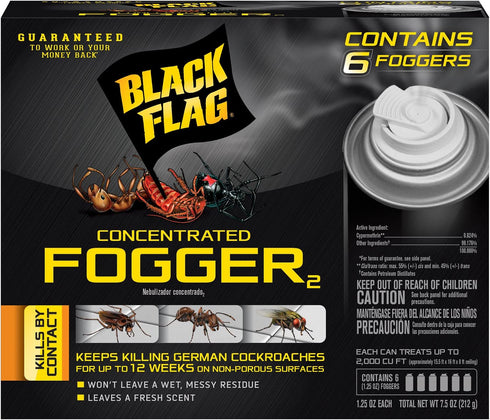 Black Flag 11079 HG-11079 6 Count Indoor Fogger, Clear
