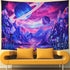 Serborlur Planet Tapestry Trippy Mountain Tapestry Psychedelic Galaxy Space Tapestry Fantasy Mushroom Tapestry Magic River Landscape Tapestry Wall Hanging for Bedroom