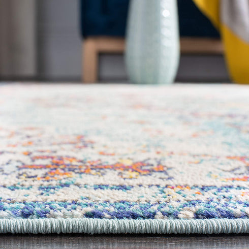 SAFAVIEH Madison Collection MAD447K Boho Chic Medallion Distressed Non-Shedding Living Room Bedroom Accent Rug, 2'2" x 4', Navy / Light Blue