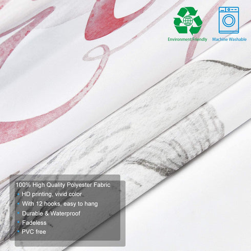 Happy Easter Day Shower Curtain with 12 Hooks, Cute Rabbits and Easter Eggs Shower Curtain, Waterproof Durable Flower Plant Shower Curtain for Easter Day Bathroom Decoration