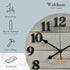 Waltham Real Wood Wall Clock, 12 inch, Battery Operated, Grey Finish - Made from Real Wood not Particle Board or MDF- 100% Real Wood!