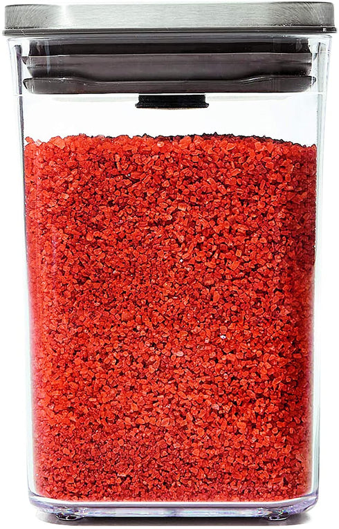 OXO Steel POP Container Small Square Short (1.1 Qt/1 L) - Airtight Food Storage - Ideal for Brown Sugar, Tea