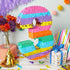 Small Rainbow Pinata Number 3 for Kids 3rd Birthday Party (11.4 x 16.5 x 3 In)