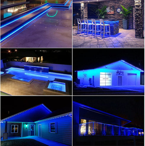 Awinking Solar Strip Lights 180 LED 19.7Ft, 8 Lighting Modes Solar Powered LED Strip Lights Waterproof Outdoor Christmas Solar Tape Lights for Christmas Decor Party House Garden Deck Patio Step Pool