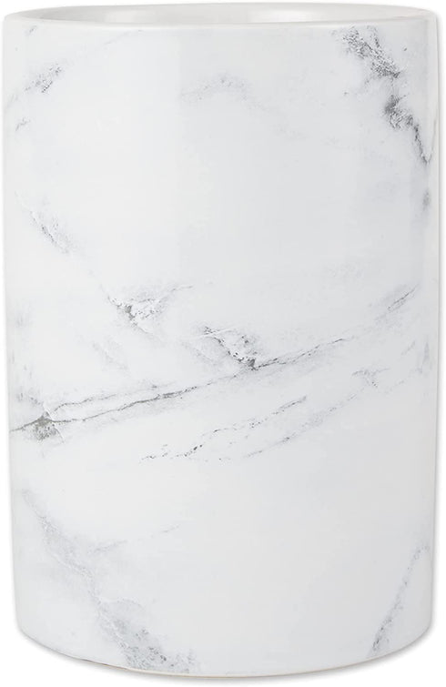 DII Kitchen Accessories Collection Ceramic, Utensil Holder, White Marble