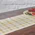 Folkulture Gingham Table Runner with Tassels for Home Dining Table, Farmhouse Style D©cor or Kitchen, 100% Cotton Linen Yellow Sand Boho Table Runner, 14 x 108 inch Long
