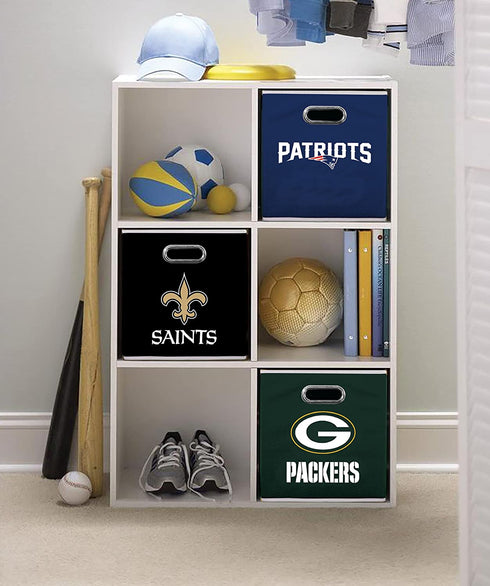 Franklin Sports NFL Team Fabric Storage Cubes - Made To Fit Storage Bin Organizers (11x10.5x10.5")