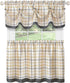Achim Home Furnishings Tier Pair and Valance Set Tattersall Window Curtain, 58" x 24", Grey